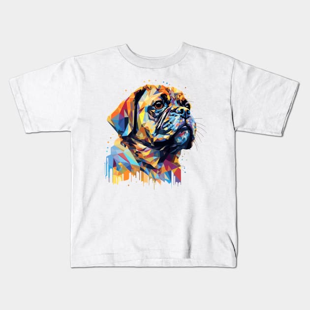 Pug Dog Pet World Animal Lover Furry Friend Abstract Kids T-Shirt by Cubebox